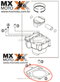 Junta do Cilindro Original KTM 4T 250 05 a 13  – 77030035200