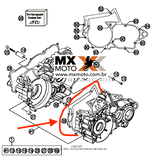 Junta Meio do Motor Original KTM  2T 250/300 - 2004 a 2016 - 54830039000