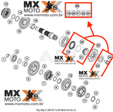 Kit Retentor Pião Original KTM e HUSQVARNA 2T 250/300 17 a 23 - GAS GAS 2T 21 e 22 - 00050000983 / 77233110010