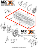 Kit de Embreagem Original KTM 4T 250 EXCF 20 a 22 e 24 - 350 EXCF 18 a 24 - 450/500 13 a 24 - Husqvarna FE 250 20 a 24 / FE 350/450 18 a 24 - GASGAS EC250F-350F EX450F MC450F 2021 a 24 - 79532010033