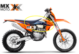 ( PAR ) Abas do Tanque ( ORIGINAL da 2022 ) também serve nas KTM 2T/4T EXC / EXC-F - 20 a 23  ( 2 peças - Laranja/azul) - 79108054000hda