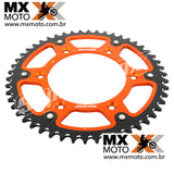 Coroa Tri-metal Stealth Supersproxs para KTM 125 a 690 de 1989 a 2023 Laranja - Tamanhos 50, 51 ou 52.