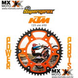 Coroa Tri-metal Stealth Supersproxs para KTM 125 a 690 de 1989 a 2025 Laranja - Tamanhos 50, 51 ou 52.