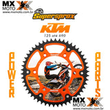 Coroa Tri-metal Stealth Supersproxs para KTM 125 a 690 de 1989 a 2023 Laranja - Tamanhos 50, 51 ou 52.