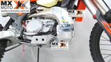 Protetor de Motor e Cano em Aluminio KTM 250/300 2T 2020 a 2023 / Husqvarna TEi / TPi 20 a 23 - GASGAS 2T EC/EX 250/300 2021 a 23 - Prata, Preto ou Laranja - Start Racing