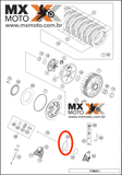 Junta do Cilindro da Embreagem Embolo Inferior Original KTM 4T 250/350 EXCF 2017 a 2023 - 250/350 SXF/XCF 16 a 22 - Husqvarna FE 250/350 2017 a 2023 - FC 250/350 16 a 22 - Gas Gas EC/EX/MC 250/350F 21 a 23 - 79232065000 / 79232065100