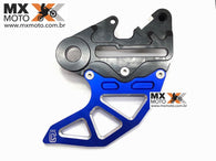 Protetor de Disco Traseiro Integral Com Suporte de Pinça Aluminio Anodizado Azul/Preto Réplica Husqvarna FE / TE 2014 a 2023 / KTM 2008 a 23 - Corona
