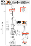 Kit Junta / Orings Para Carburador Mikuni 38mm Original KTM 2T 125/250/300 SX / XC / EXC 2T 17 a 23 - Husqvarna 125/250/300 17 a 22 - 55431099000