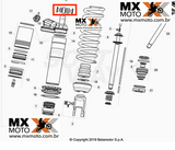 Kit Reparo Amortecedor Superior All Balls para Beta RR 2T & 4T 2013 a 2020 - Husqvarna CR, WR, TC, SM, TE 1996 a 2007 -  29-5080