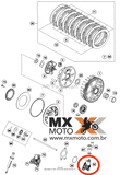 Cilindro da Embreagem Embolo Inferior Original KTM 2T e 4T 2016 a 2024 - Husqvarna 2017 a 2024 ( Brembo ) - GAS GAS EX/MC 250,300,350,450 21 a 24 ( Brembo ) -  79232061044