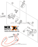 Flexível / Mangote de Freio traseiro Original KTM 2003 A 2023 / Husaberg 09 a 14 - 54813070000 / 54813070100 / 54813070200