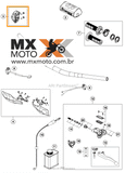 Case / Corpo do Acelerador Original KTM 2T 2017 a 2021 - 250 EXC e 300 EXC carburadas / Husqvarna 17 a 20 - 50402010044