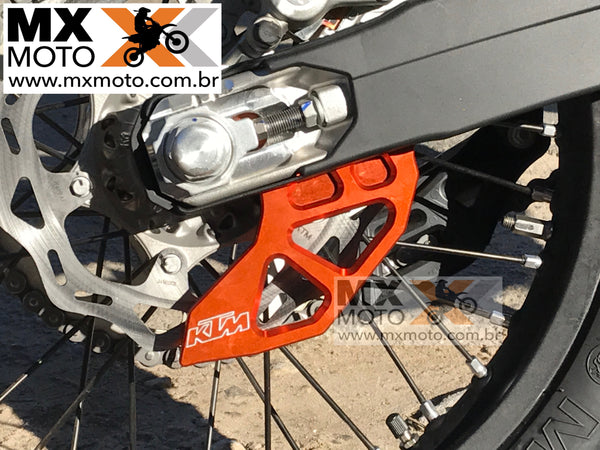 Protetor de Disco Freio Traseiro Aluminio Anodizado Laranja Réplica KTM 2004 a 2024