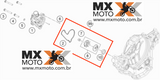 Kit Reparo Bomba Dagua Original KTM 4T 250 / 350 SXF XCF 2016 a 2022 - 250 / 350 EXCF 2017 a 2023 - Husqvarna 16 a 23 - GASGAS EC250F/350F EX250F/350F MC250F 2021 > - 79235055015 / A47035055010