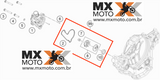 Kit Reparo Bomba Dagua Original KTM 4T 250 / 350 SXF XCF 2016 a 2022 - 250 / 350 EXCF 2017 a 2022 - Husqvarna 16 a 22 - GASGAS EC250F/350F EX250F/350F MC250F 2021 > - 79235055015