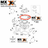 O´ring / Anel Externo Tampa Cabeçote Original KTM 2T 250/300 2007 a 2022 - Husqvarna 250/300 2T 14 a 22 - Husaberg 2T TE 250/300 12 a 14 - Gas Gas 2T 250/300 2021 em diante - 0770105020