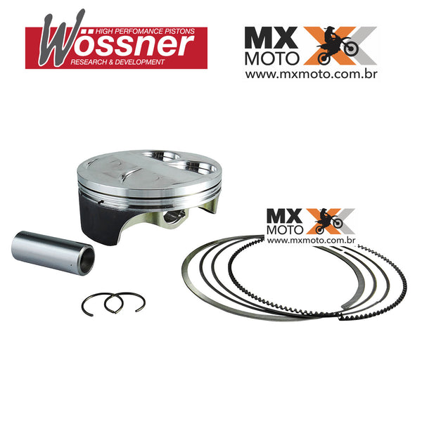 Kit Pistão e Anéis Wossner KTM 4T EXC250F 14-23 / SXF250 13-15 / GAS GAS 4T EC250F 21-23 / HUSQVARNA 4T FE250 14-23 / FC250 14-15 / HUSABERG 4T FE250 14