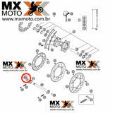 Porca de Roda Traseira Aluminio Original KTM EXC / EXCF / XCFW - 2000 a 2023 - Husqvarna FE / TE 2014 a 2023 - Husaberg FE / TE 2011 a 2014 - eixo 20mm M20x1,5 - 50310099000