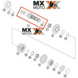 Eixo Primário da Transmissão Caixa de Marcha 14 DT Original KTM 4T 350 EXCF/XCFW 12 a 23 / 2T (carburada BR) EXC 300 e XCW TPi 250/300 17 a 23 - Husqvarna FE 350 14 a 23 / 2T TE 250/300 17 a 23 - GAS GAS EC250/300/350F 21 a 23 - 77233101100 / 79333101000