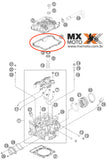 Junta Guarnição Tampa de Válvulas Original KTM 4T 250 EXCF 14 a 23 / 250 SXF/XCF 13 a 22 - Husqvarna 4T FE 250 14 a 22  - GAS GAS 4T EC250F EX250F MC 250F 21 a 23 - 77736053000