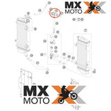 Junção em Y do Radiador Original KTM 2T e 4T 125 a 530 2007 a 2011 - Husaberg 2T 250/300 2011 a 2012  - 77335026000