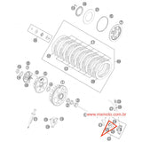 Reparo Cilindro Embreagem Inferior Original KTM 2006 a 2022 - HUSQVARNA 14 a 16 - HUSABERG 12 a 14 - GAS GAS 450 21 a 23  - 54832066000