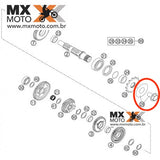 Parafuso e Arruela de Fixação do Pinhão Original KTM 4T 250 a 660 - 99 a 25 / HUSQVARNA 2T e 4T 14 a 25 / GAS GAS todas 21 a 25 - 59033034044