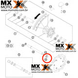 Porca Roda Dianteira 26mm Original para KTM 03 a 15, HUSQVARNA 14 a 15, HUSABERG 09 a 14 - GAS GAS ES ; SM 700 - 22 a 24 - M24x1,5 Ws=27 -  54809082000 ; 54809082200