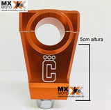 Alongador Guidão 28mm Torre Corona para KTM, Husaberg, Husqvarna, Honda, Kawasaki, Yamaha, Gas Gas - Prata, Laranja e Azul