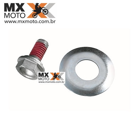 Parafuso e Arruela de Fixação do Pinhão Original KTM 4T 250 a 690 - 99 a 25 / HUSQVARNA 2T e 4T 14 a 25 / 701 Enduro 23 a 25 - GAS GAS todas 21 a 25 - 59033034044